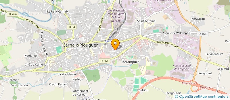 localisation de l'entreprise OUEST MULTI SERVICES à CARHAIX-PLOUGUER