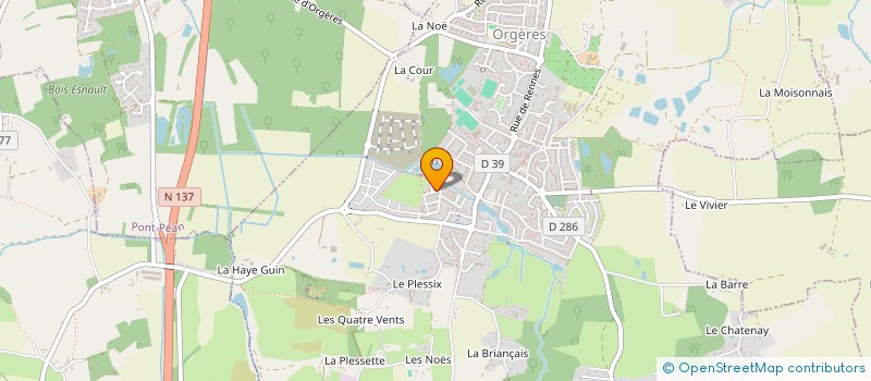 localisation de l'entreprise OUEST NETTOYAGE INDUSTRIEL & EXPRESS à ORGERES