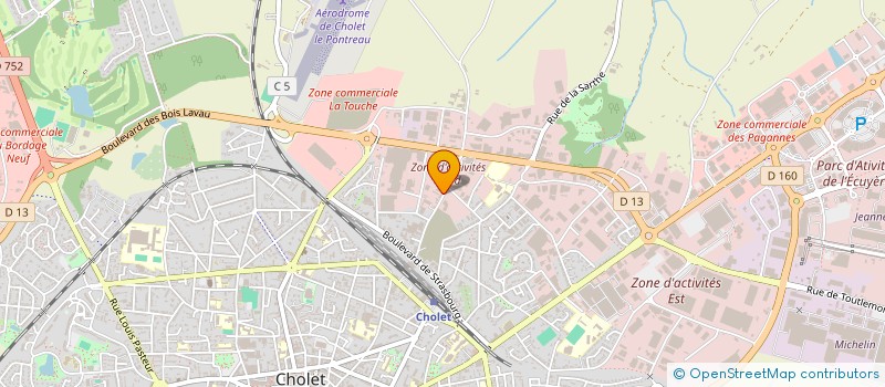 localisation de l'entreprise OUEST PNEUS SERVICES à CHOLET