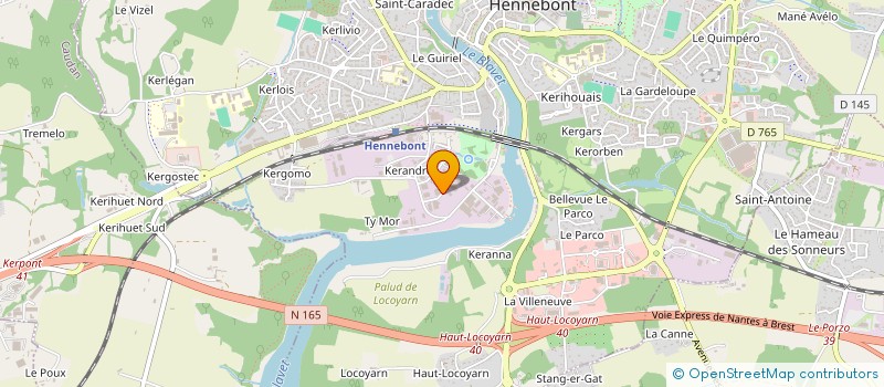 localisation de l'entreprise OUEST TOITURES SERVICES à HENNEBONT