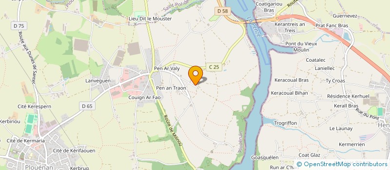 localisation de l'entreprise OUEST TY CAR  PLOUENAN