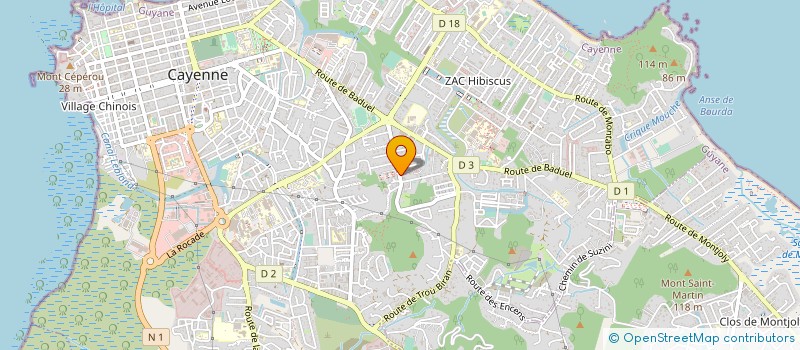 localisation de l'entreprise OUTRE-MER COMMUNICATION  CAYENNE