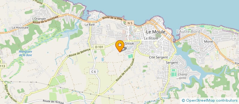localisation de l'entreprise OUTREMER ASCENSEURS SYSTEM à LE MOULE