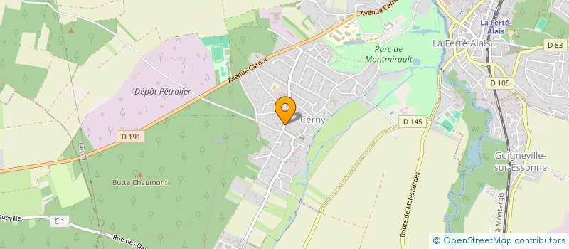 localisation de l'entreprise OUVRAGE SANITAIRE ET THERMIQUE  CERNY