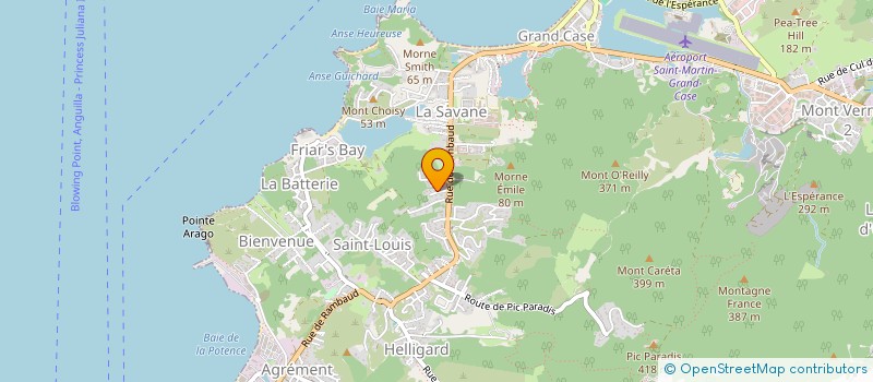 localisation de l'entreprise OVER THE HILL GUEST HOUSE  SAINT-MARTIN