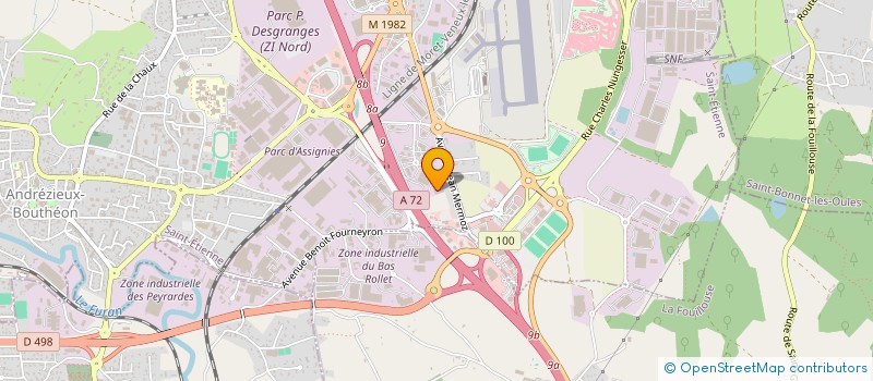 localisation de l'entreprise OXY'GENE 42  ANDREZIEUX-BOUTHEON