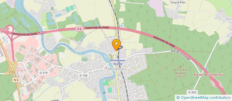 localisation de l'entreprise OXYVIE BOURGOGNE à MONETEAU