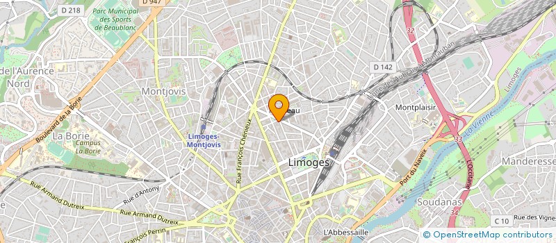 localisation de l'entreprise OZAD à LIMOGES