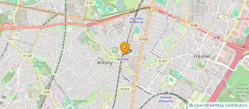 localisation de l'entreprise P.A. à ANTONY