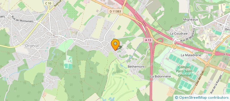 localisation de l'entreprise P.A. PRODUCTION  ORGEVAL