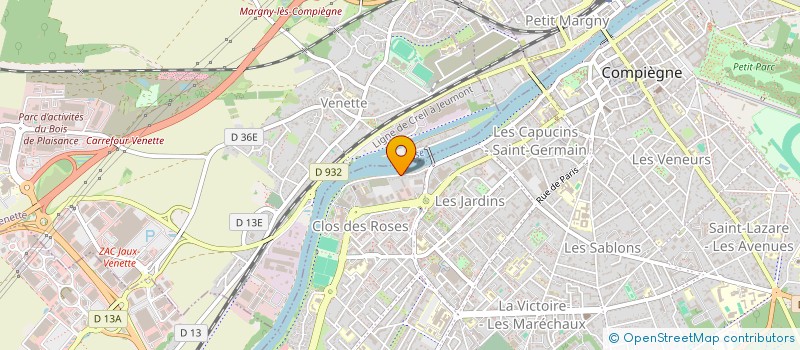 localisation de l'entreprise P.A.R.I.S.PROD ANTICORPS REACT IMMUNO SE à COMPIEGNE