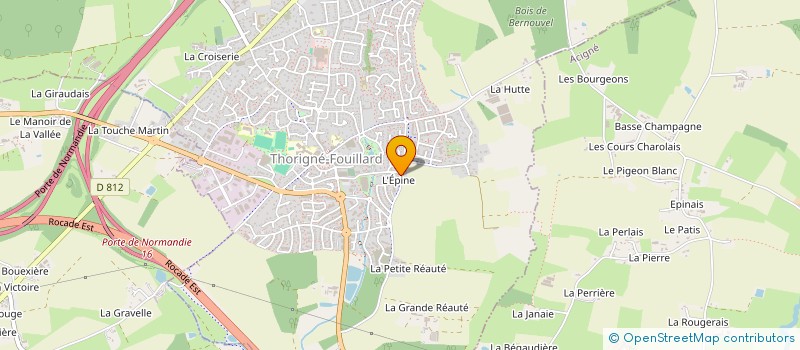 localisation de l'entreprise P.A.R.V.  THORIGNE-FOUILLARD