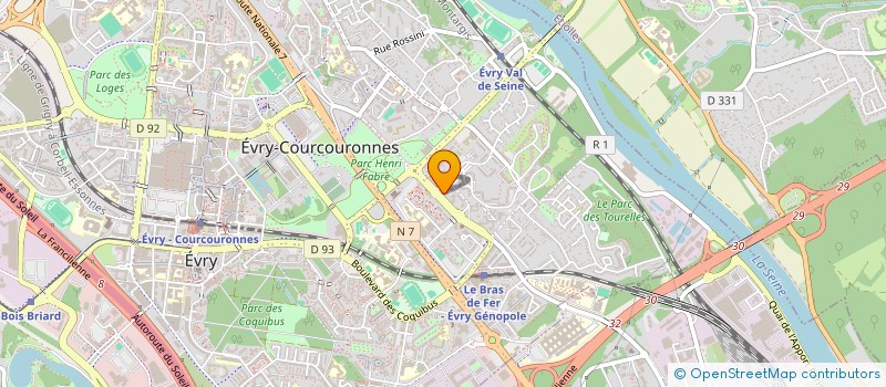 localisation de l'entreprise P&B à EVRY-COURCOURONNES