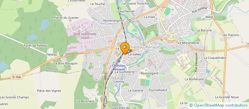 localisation de l'entreprise P.B.C. (PROMOTION-BATIMENT-CONSTRUCTION)  CHATEAU-RENAULT