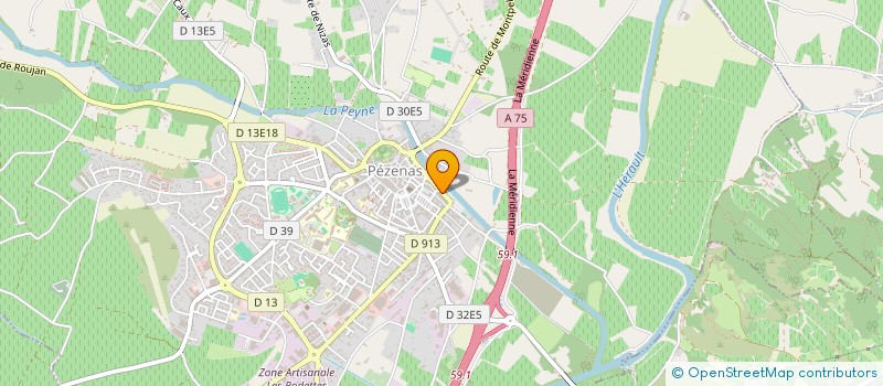 localisation de l'entreprise P.B. DIFFUSION  PEZENAS