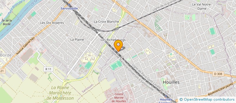 localisation de l'entreprise P.B. GARAGE DIDEROT à HOUILLES
