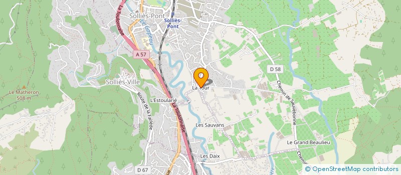 localisation de l'entreprise P.B.I (PAOLI BISCIGLIA INVESTISSEMENT)  SOLLIES-PONT