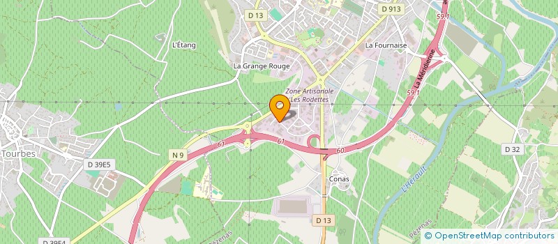 localisation de l'entreprise P C B  PEZENAS