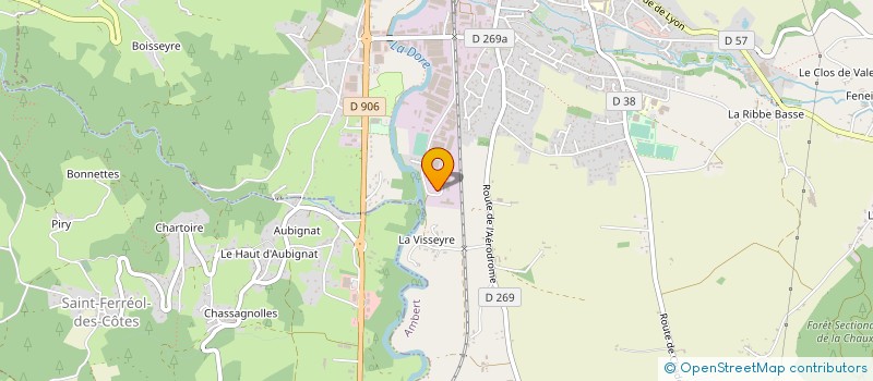 localisation de l'entreprise P.C.I. - PASCAL CHEREAU INCENDIE  THIERS