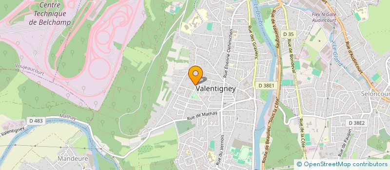 localisation de l'entreprise P.C.S.  VALENTIGNEY