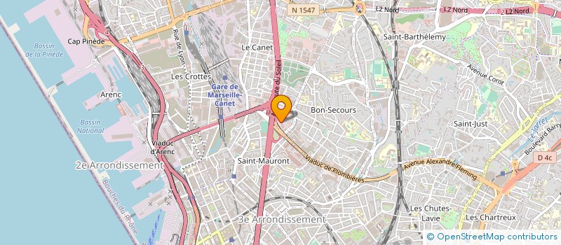 localisation de l'entreprise P-CETELEC à MARSEILLE
