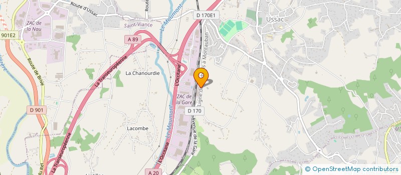 localisation de l'entreprise P COM  USSAC