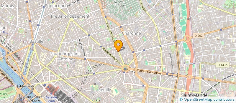 localisation de l'entreprise P.E.B. à PARIS