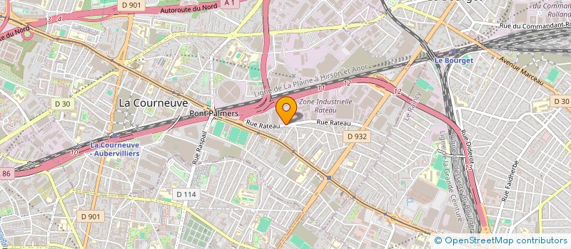 localisation de l'entreprise P.E.B. à LA COURNEUVE