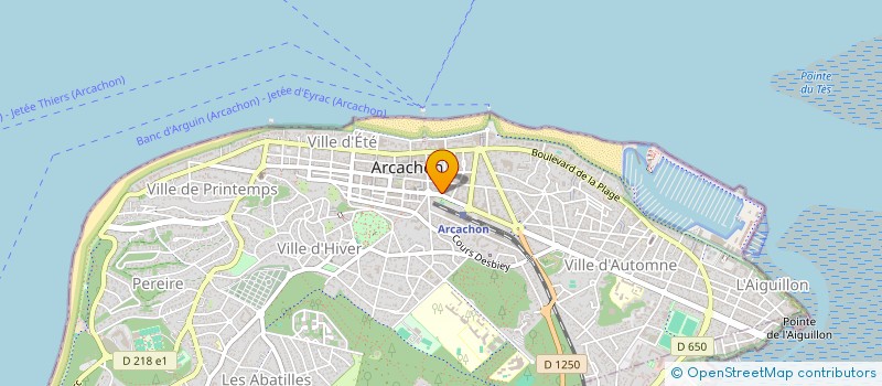 localisation de l'entreprise P.E.C. à ARCACHON