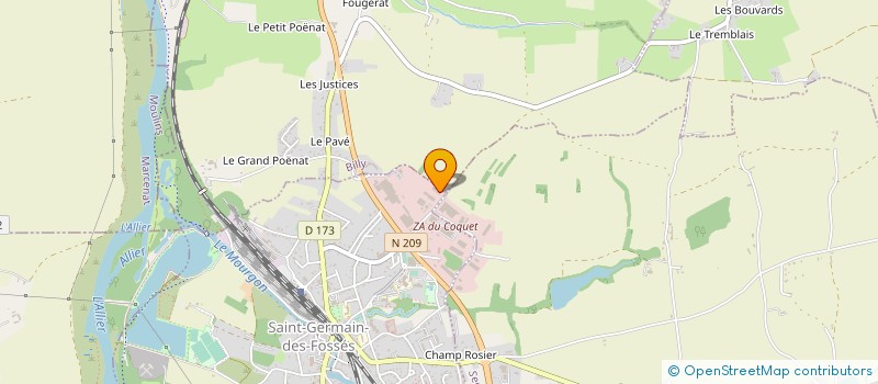 localisation de l'entreprise P.E.P (PREPARATIONS POUR ENCRES ET PEINTURES)  SAINT-GERMAIN-DES-FOSSES