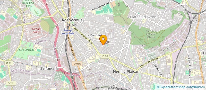 localisation de l'entreprise P.E.R à ROSNY-SOUS-BOIS