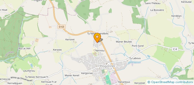 localisation de l'entreprise P.F.C.T.  PLOGONNEC