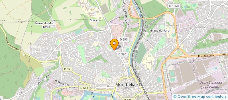 localisation de l'entreprise P.F.M. MENUISERIE-POMPES FUNEBRES à MONTBELIARD