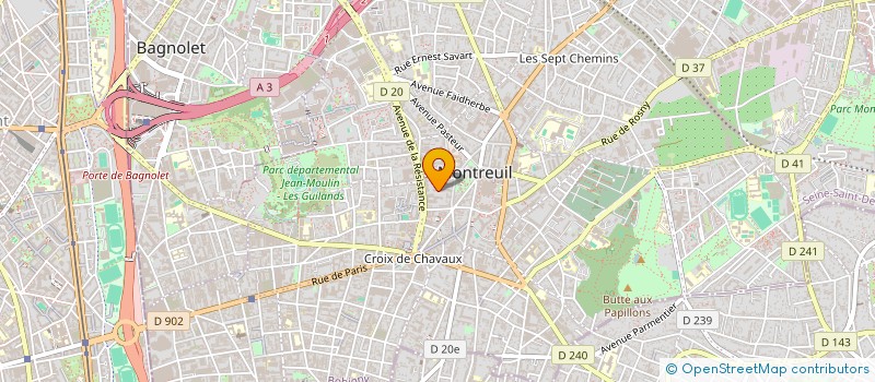 localisation de l'entreprise P.G.F à MONTREUIL