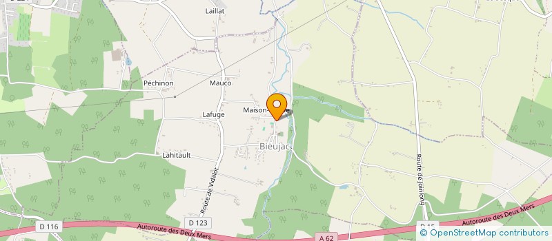 localisation de l'entreprise P.G.O.  BIEUJAC