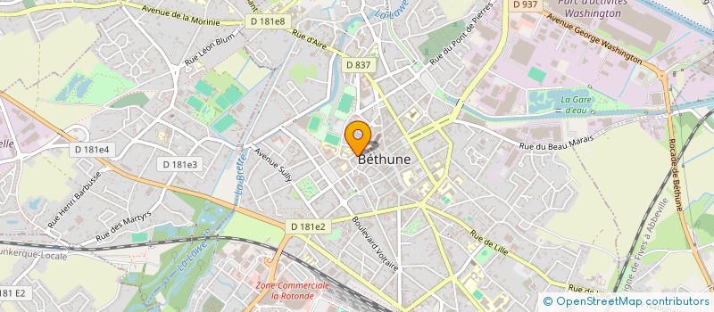 localisation de l'entreprise P.H.E. à BETHUNE