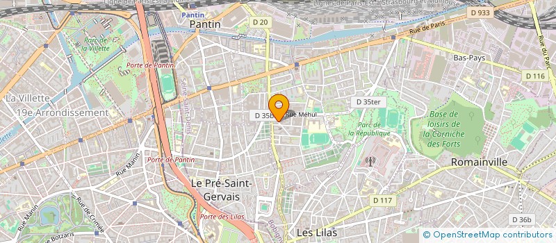 localisation de l'entreprise P I CARTONNAGES à PANTIN