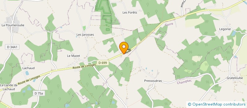 localisation de l'entreprise P.J&A IMMO à CHAMPAGNAC-LA-RIVIERE