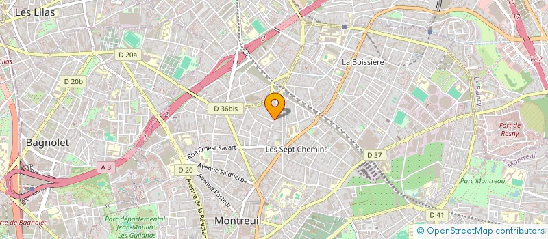 localisation de l'entreprise P.J.D. à MONTREUIL