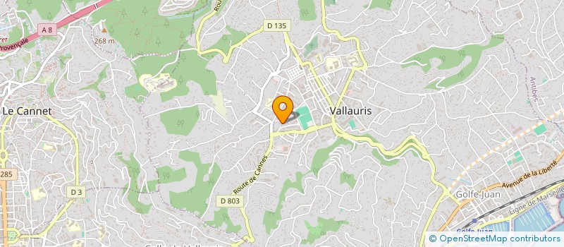 localisation de l'entreprise P.J.S à VALLAURIS