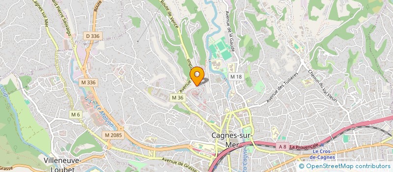 localisation de l'entreprise P.K à CAGNES-SUR-MER