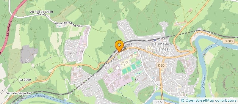 localisation de l'entreprise P.L.E.  BAUME-LES-DAMES