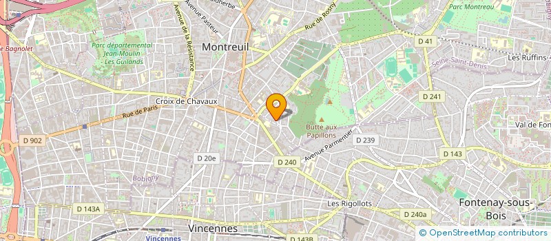 localisation de l'entreprise P.L.G. CUISINE PRO à MONTREUIL