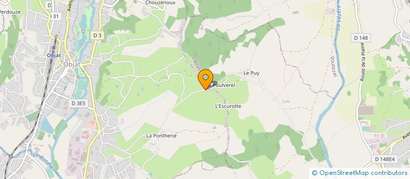 localisation de l'entreprise P.L.I.  OBJAT