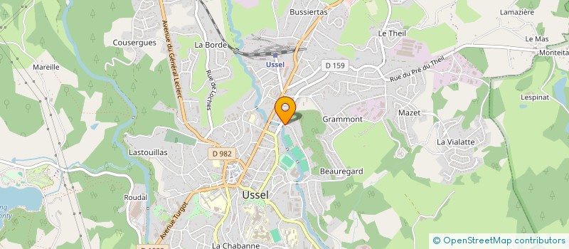 localisation de l'entreprise P.M.B. à USSEL