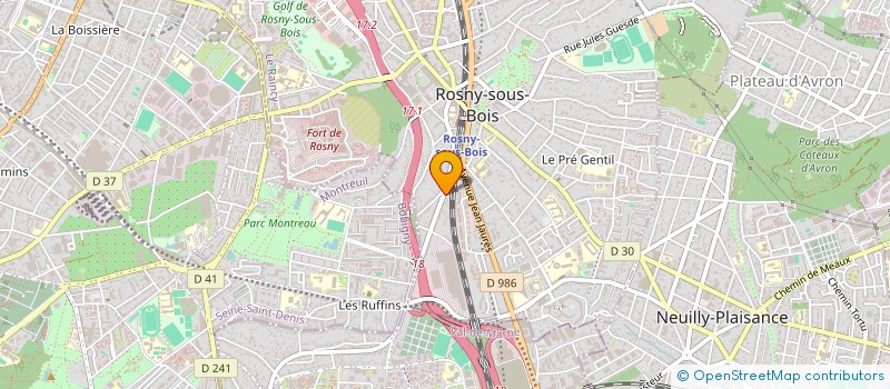 localisation de l'entreprise P.M BORGES à ROSNY-SOUS-BOIS