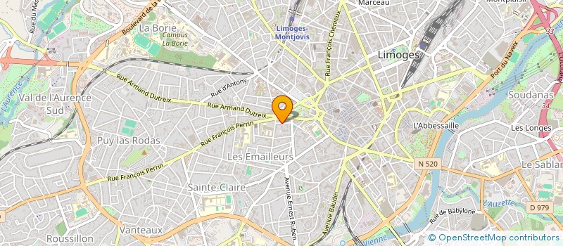 localisation de l'entreprise P.M. DEVELOPPEMENT à LIMOGES