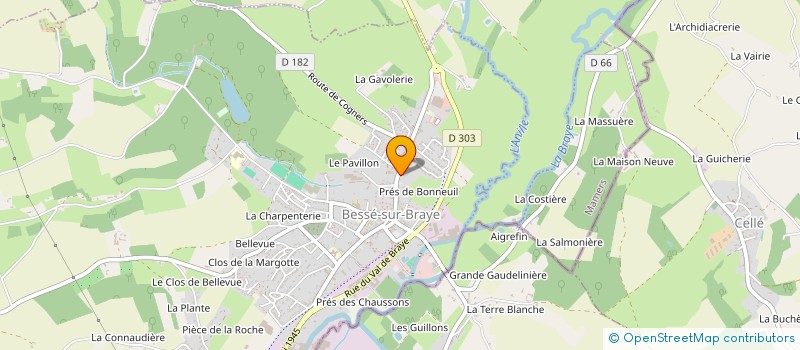 localisation de l'entreprise P.M.J  BESSE-SUR-BRAYE