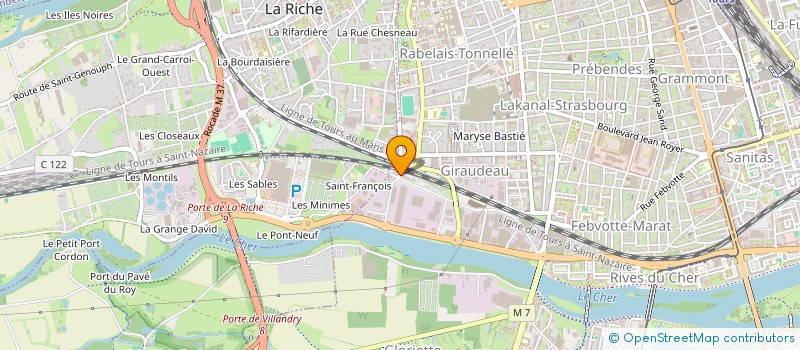 localisation de l'entreprise P.M.J.C.  TOURS