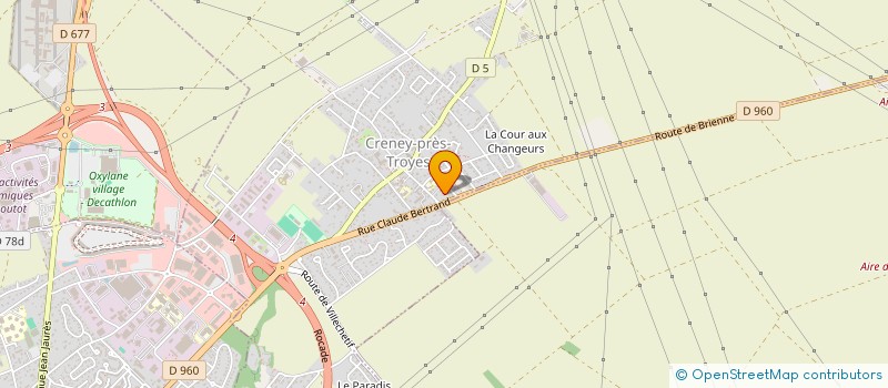 localisation de l'entreprise P.M. PLATRERIE  CRENEY-PRES-TROYES